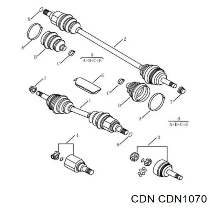 ШРУС внутренний передний правый CDN CDN1070