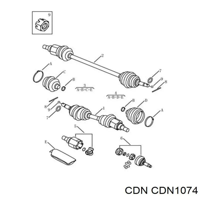 CDN1074 CDN шрус внутренний передний