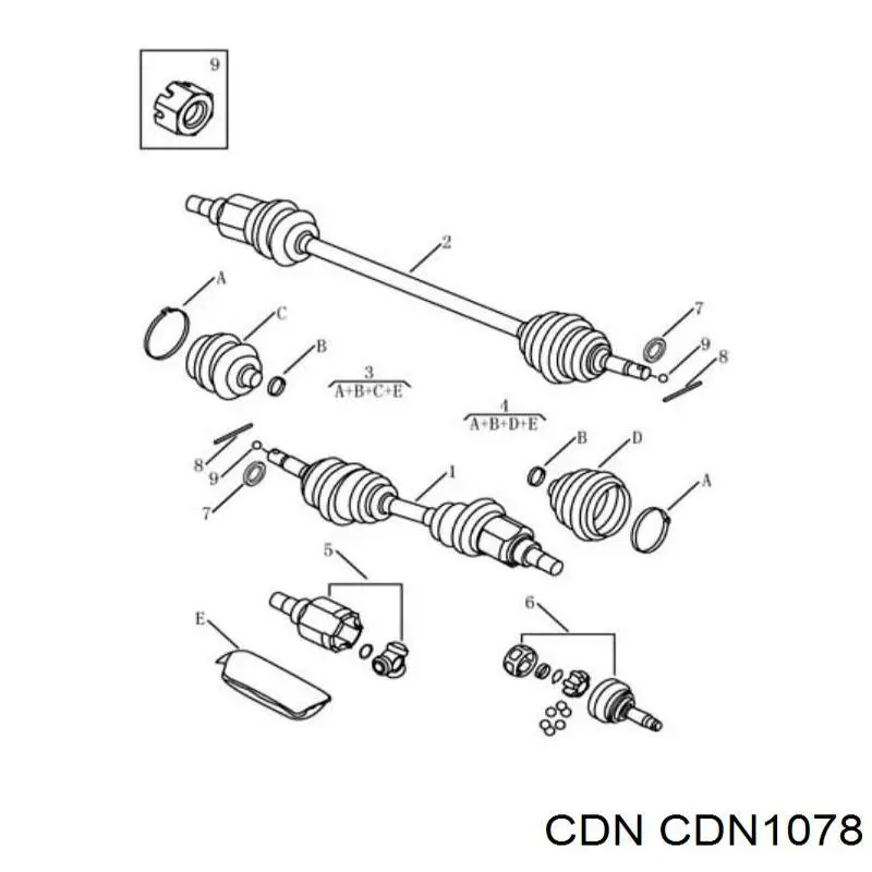 ШРУС наружный передний CDN CDN1078