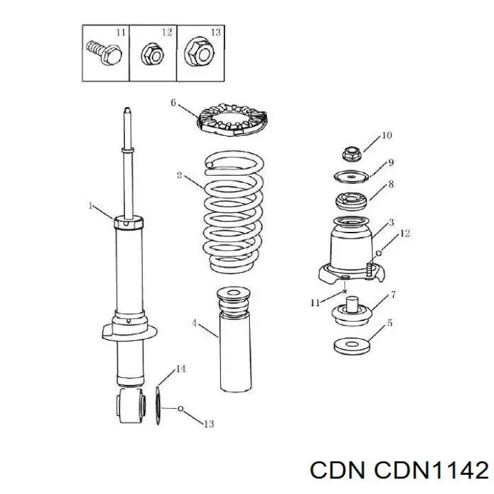 CDN1142 CDN амортизатор задний левый