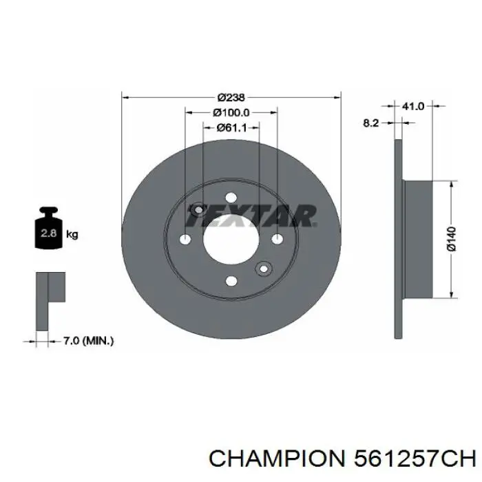 561257CH Champion передние тормозные диски