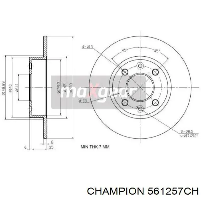 Передние тормозные диски 7701204285 Renault (RVI)