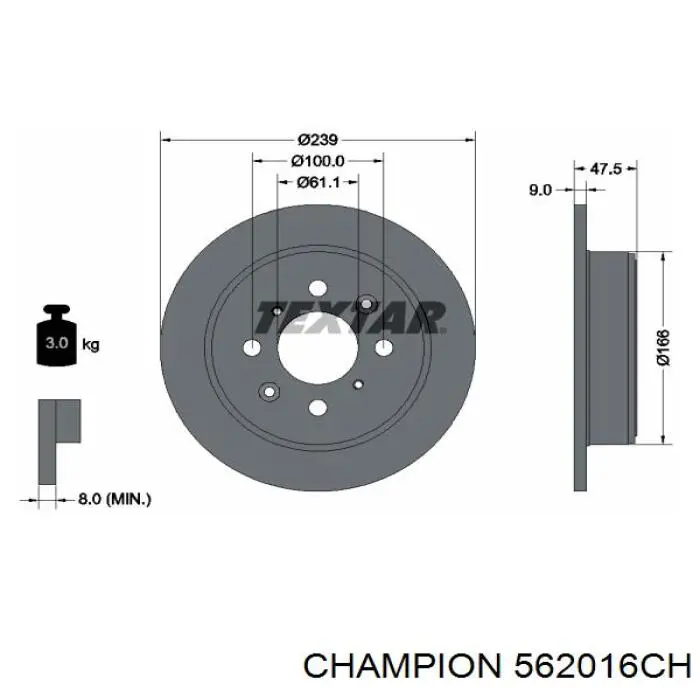 Тормозные диски 562016CH Champion