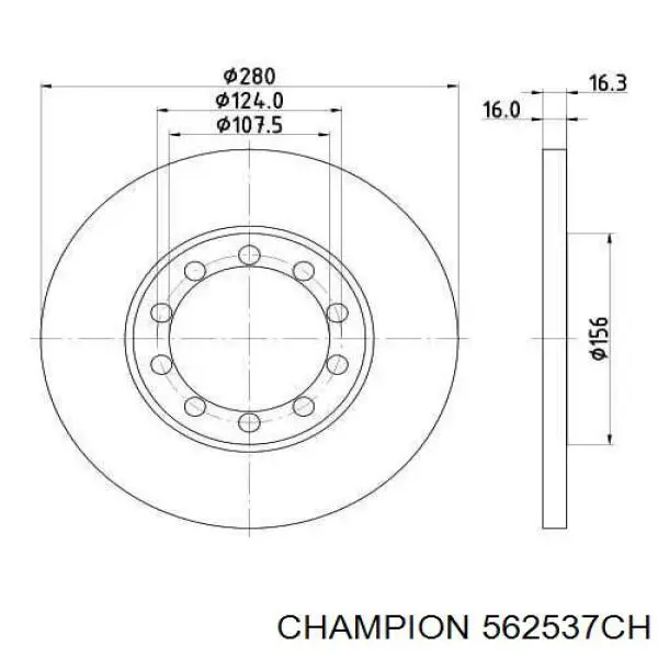 562537CH Champion диск тормозной задний