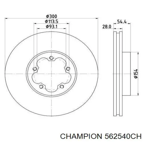 562540CH Champion Диск тормозной передний