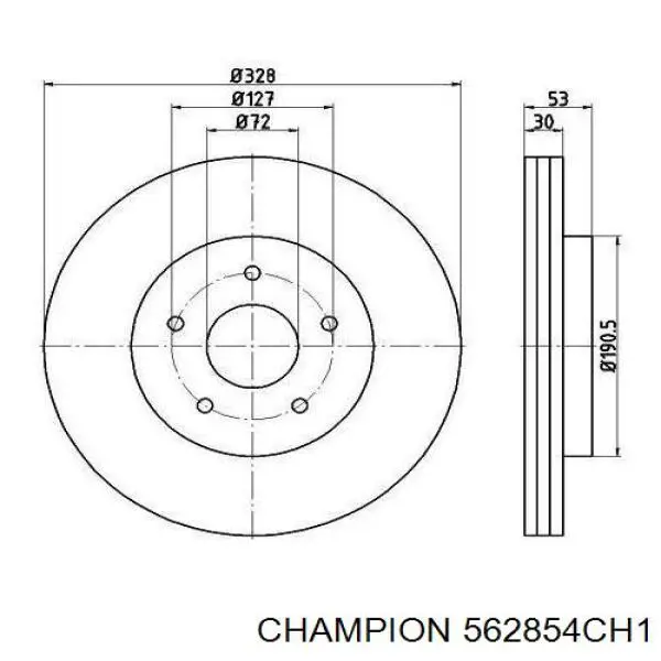 562854CH1 Champion Диск тормозной передний