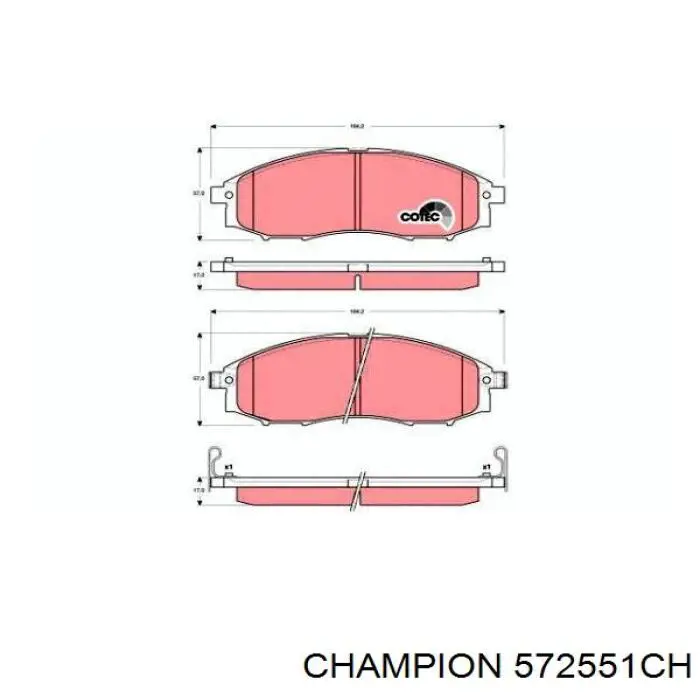 572551CH Champion передние тормозные колодки