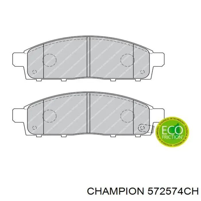 Передние тормозные колодки 572574CH Champion