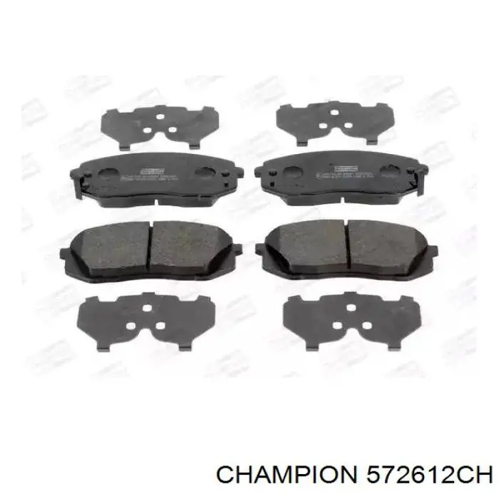 572612CH Champion sapatas do freio dianteiras de disco
