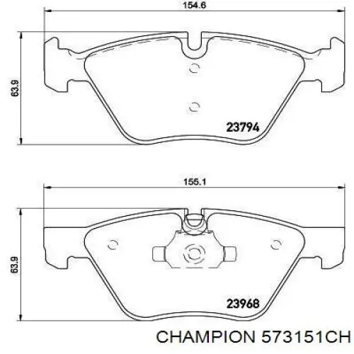 Купить 573151CH Champion Колодки тормозные