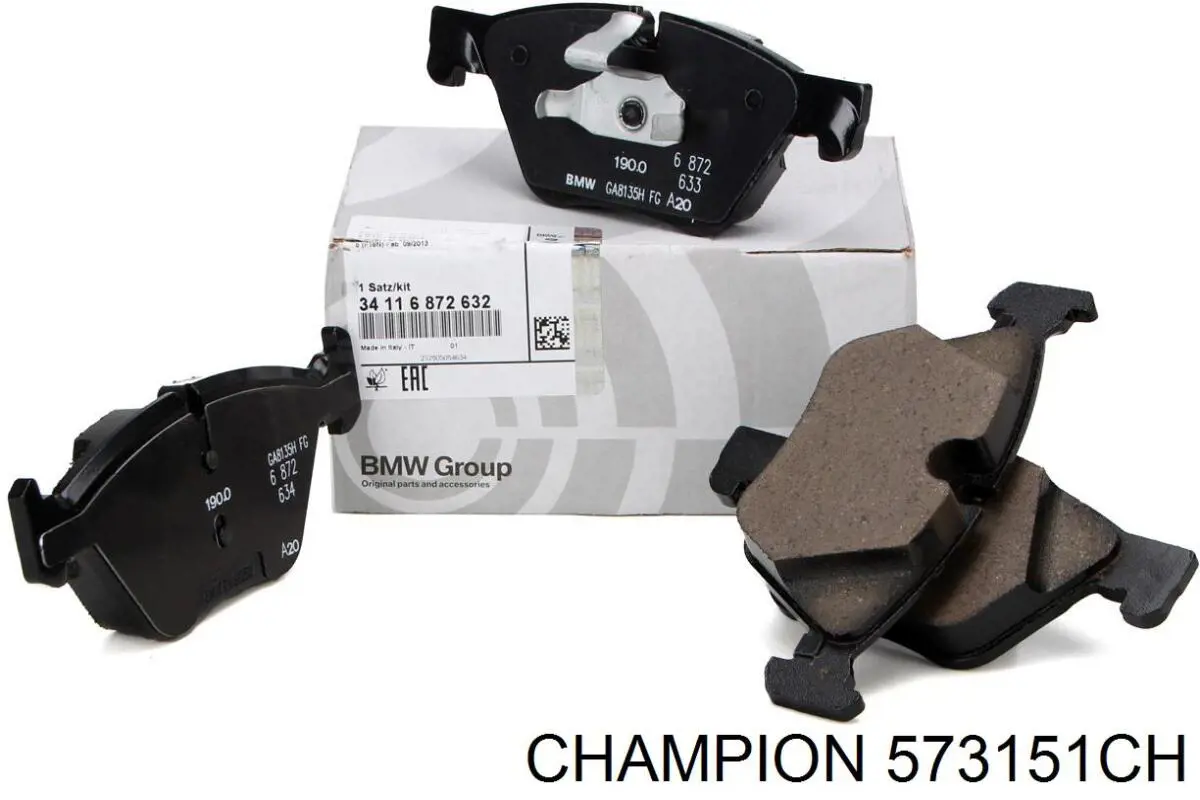 Передние тормозные колодки 573151CH Champion