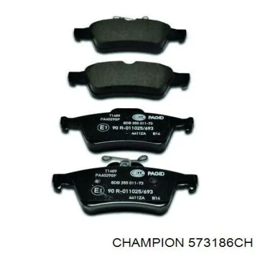 Pastillas de freno traseras 573186CH Champion