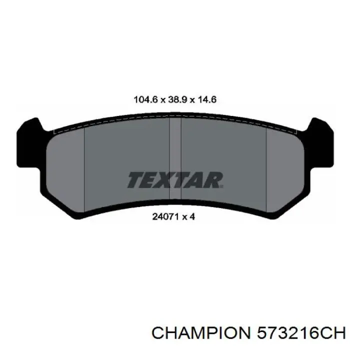 Колодки гальмові задні, дискові 573216CH Champion