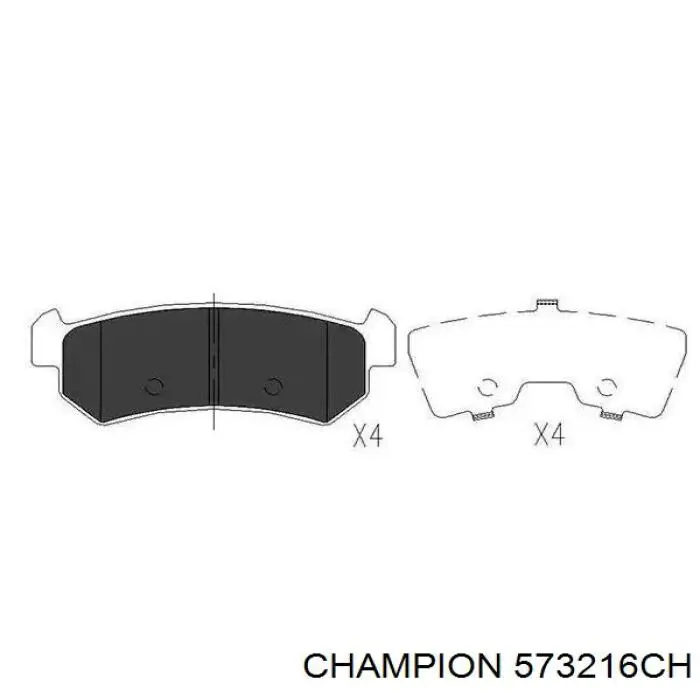 Колодки гальмові задні, дискові 573216CH Champion