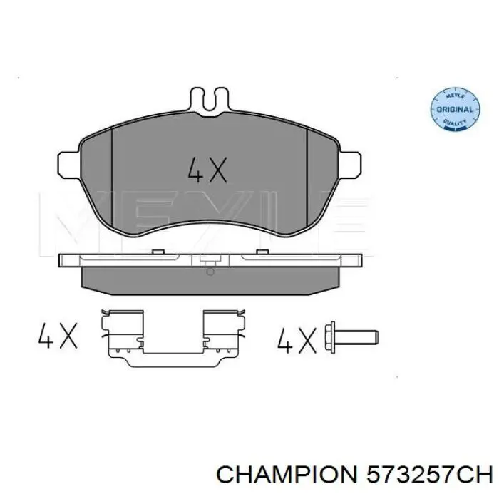 Передние тормозные колодки 573257CH Champion