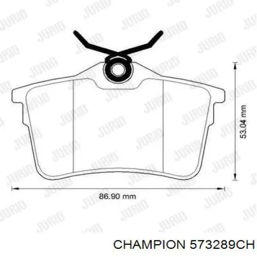 Задние тормозные колодки 573289CH Champion