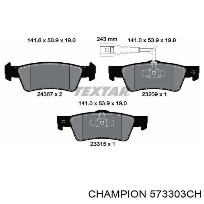 Задние дисковые колодки Samko 5SP1284
