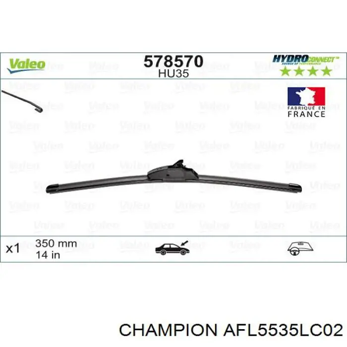 AFL5535LC02 Champion щетка-дворник лобового стекла, комплект из 2 шт.