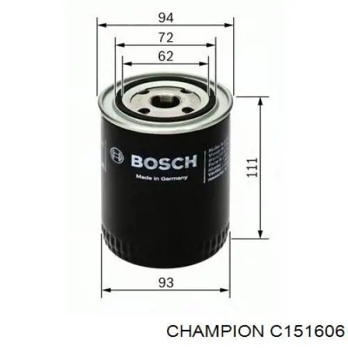 Фильтр масла Champion C151606