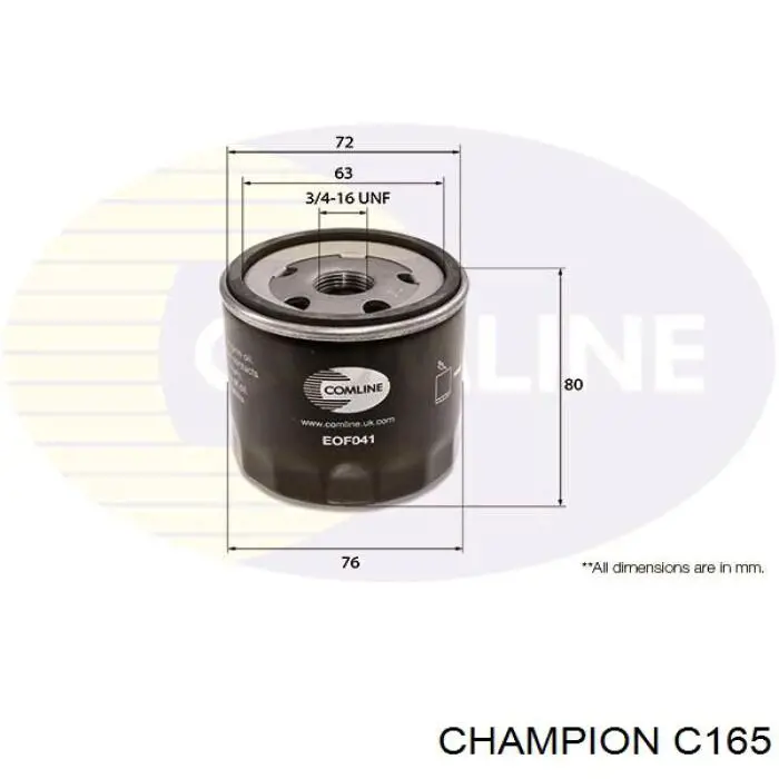C165 Champion масляный фильтр