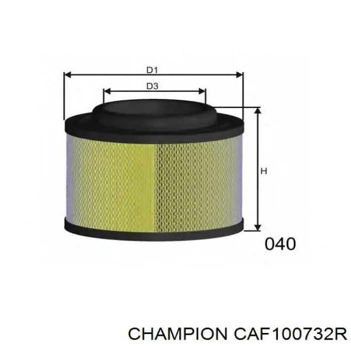 CAF100732R Champion Воздушный фильтр двигателя