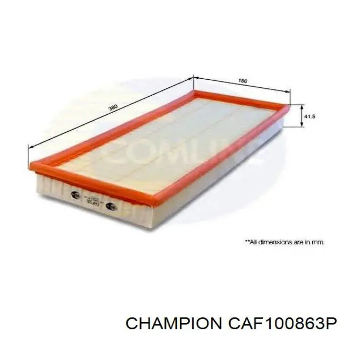 Filtro de aire CAF100863P Champion