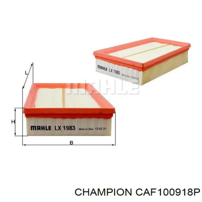 CAF100918P Champion Воздушный фильтр двигателя