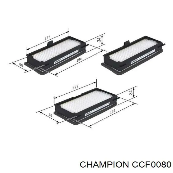 CCF0080 Champion фильтр салона