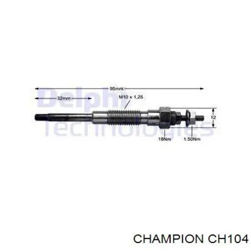 Свечи накала CH104 Champion