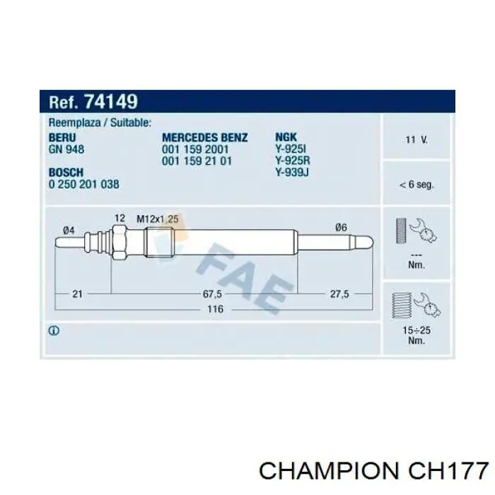 Свечи накала Starline SSS10143 цена, от 9.98 USD