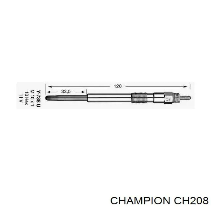 Свечи накала CH208 Champion
