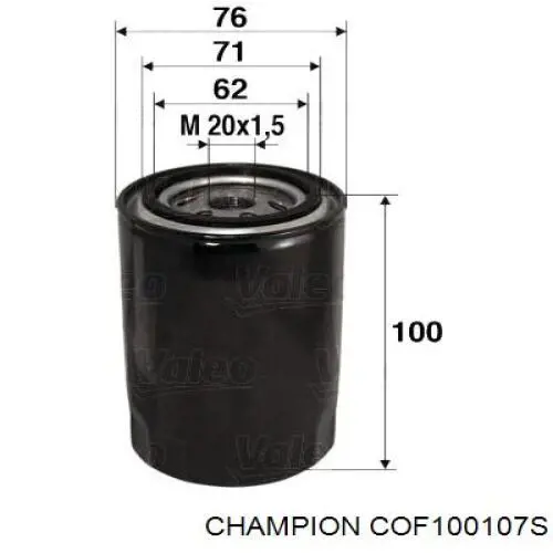 COF100107S Champion масляный фильтр