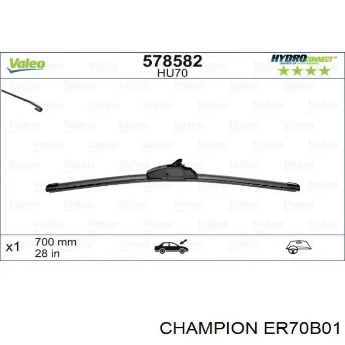 Щетка-дворник лобового стекла водительская 0018206945 Mercedes