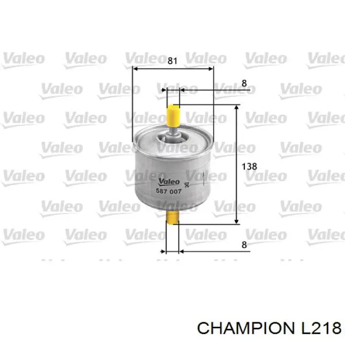 L218 Champion топливный фильтр