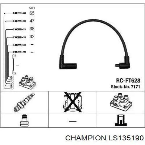 LS135190 Champion высоковольтные провода