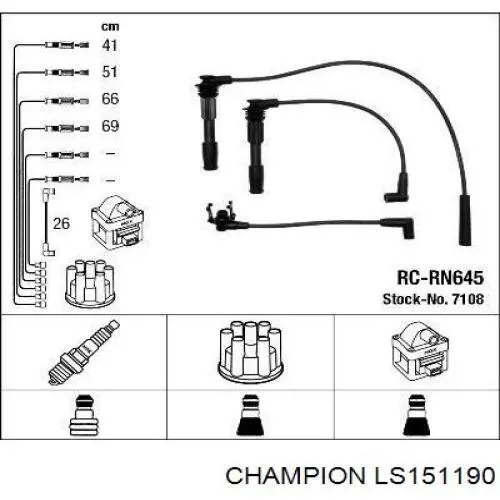 LS151190 Champion высоковольтные провода