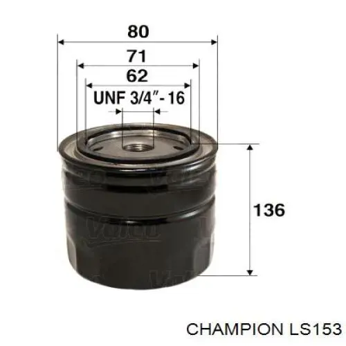 LS153 Champion масляный фильтр