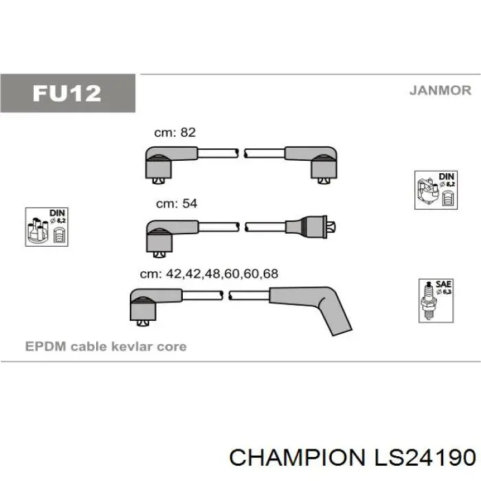 LS24190 Champion высоковольтные провода