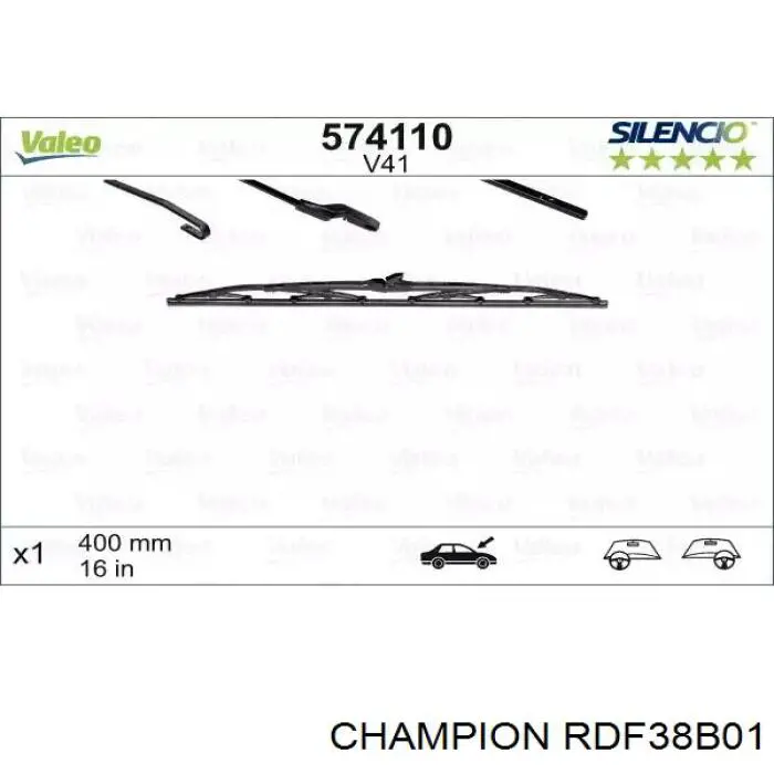 Щетка-дворник лобового стекла, пассажирская Champion RDF38B01 цена, от 4.48 USD