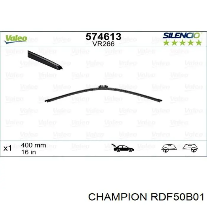 RDF50B01 Champion Щетка-дворник лобового стекла, водительская