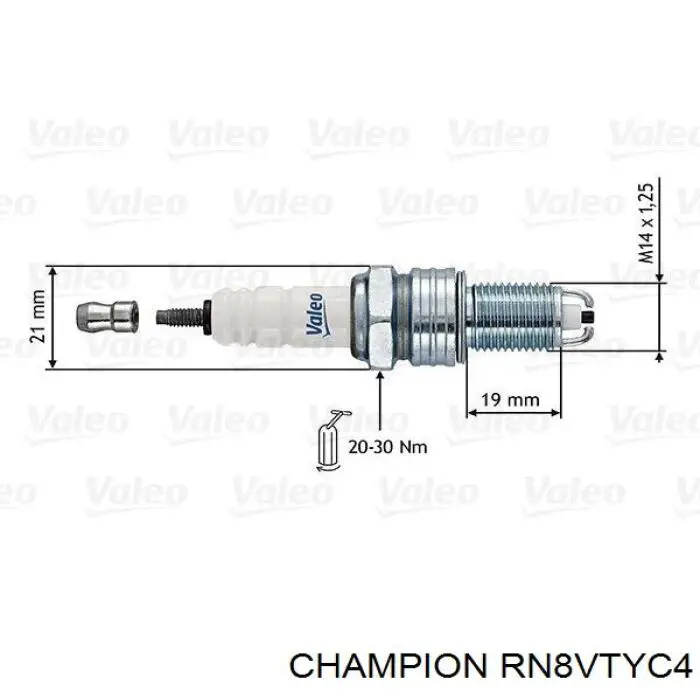 Свеча зажигания Champion RN8VTYC4 цена, от 2.81 USD