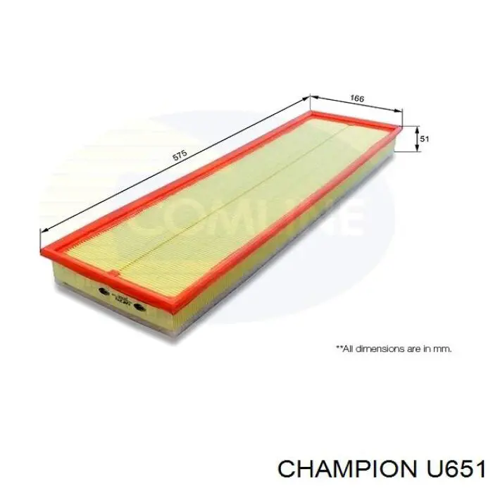 Купить U651 Champion Автомобильный фильтр воздуха