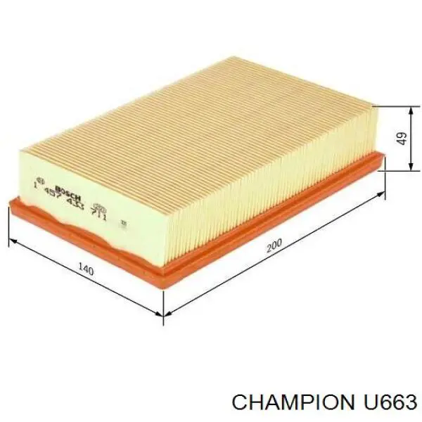 Купить U663 Champion Автомобильный фильтр воздуха