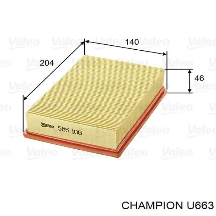 Воздушный фильтр U663 Champion