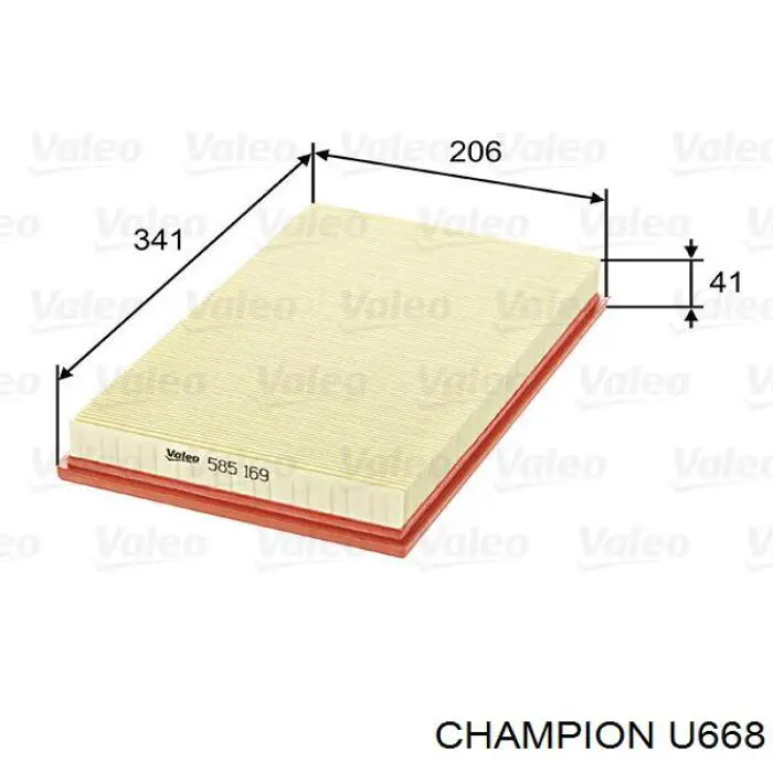 U668 Champion воздушный фильтр
