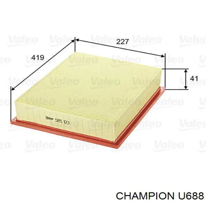 Воздушный фильтр U688 Champion