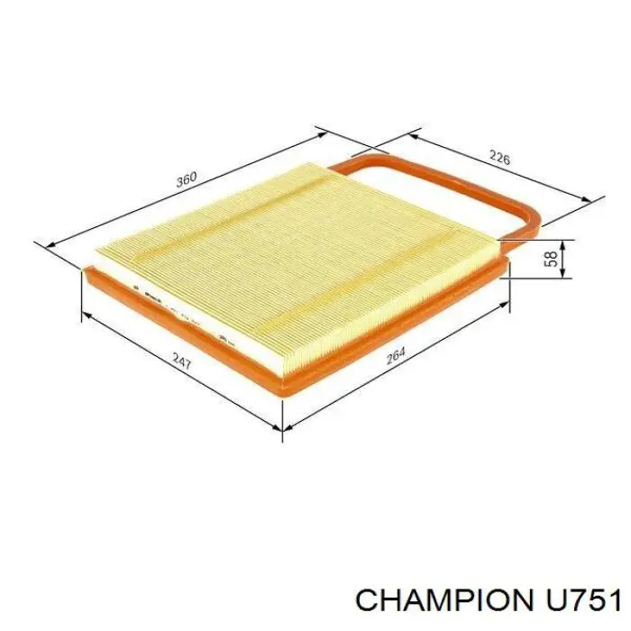 U751 Champion Воздушный фильтр двигателя