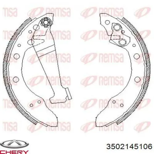 3502145106 Chery колодки тормозные задние барабанные