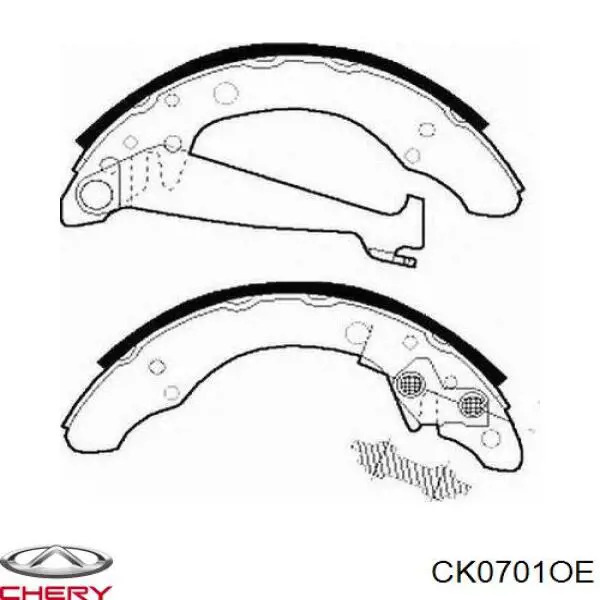 Задние барабанные колодки CK0701OE Chery