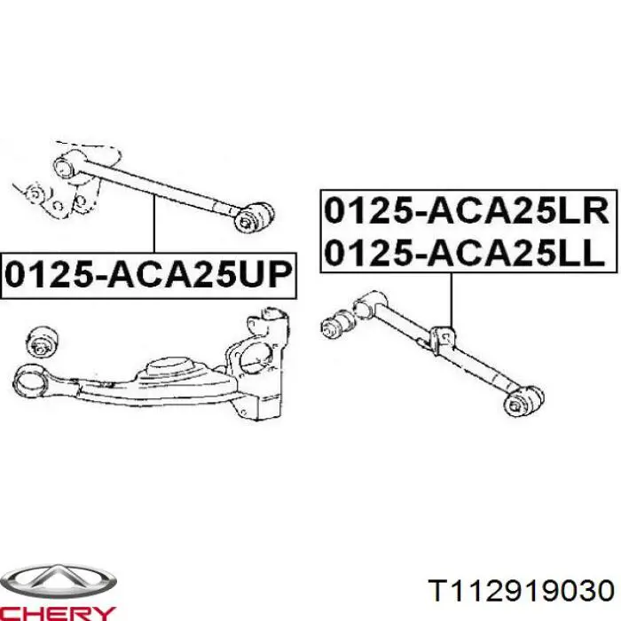 Рычаг задней подвески нижний левый T112919030 Chery